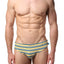 Timoteo Green & Yellow Stripe Lakeshore Swim Brief