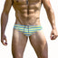 Timoteo Green & Yellow Stripe Lakeshore Swim Brief