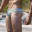 Timoteo Green & Yellow Stripe Lakeshore Swim Brief