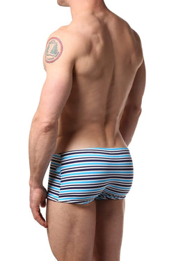Timoteo Navy & Blue Stripe Open Water Swim Trunk thumbnail 2