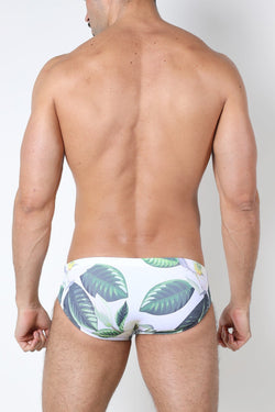 Timoteo White Floral Lakeshore Low Rise Swim Brief thumbnail 3