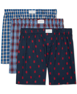 Tommy Hilfiger 3-Pack Classic Printed Cotton Poplin Boxers thumbnail 1