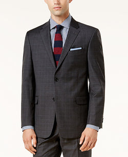 Tommy Hilfiger Modern-fit Th Flex Performance Plaid Wool Suit Jacket Dark Gray Plaid thumbnail 1