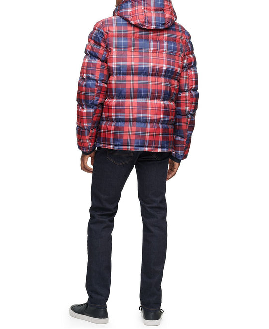 Tommy Hilfiger Quilted Puffer Jacket Pink Plaid