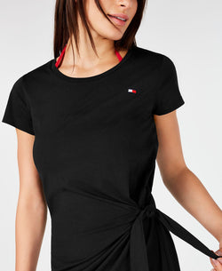 Tommy Hilfiger Tie-front Cover-up Dress Black thumbnail 2