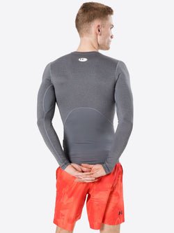 Under Armour Carbon Grey HeatGear Long Sleeve Compression Shirt thumbnail 3