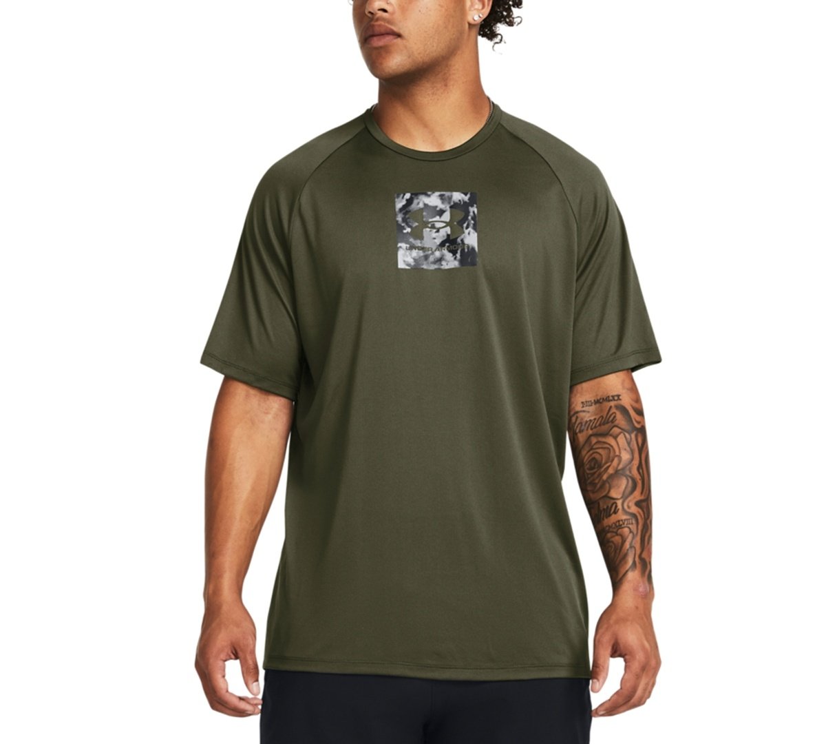 Under Armour Ua Tech Camo - Fill Logo Graphic Performance T - Shirt - Od Green/wht od green,wht