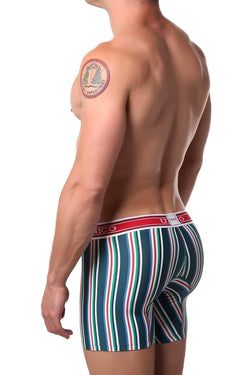Unico Green/Red/Multi Striped Khalil Boxer Brief thumbnail 2