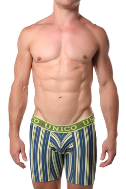 Unico Lime/Dark-Teal Striped Dalai Boxer Brief thumbnail 1