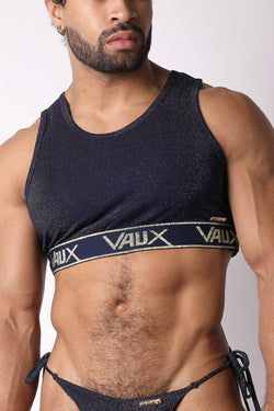 Vaux Navy Mirage Lurex Crop Top thumbnail 1