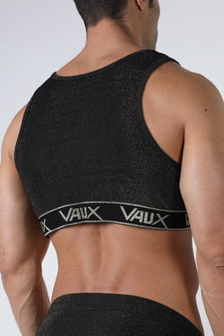 Vaux black Mirage Lurex Crop Top thumbnail 3