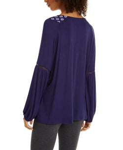 Vera Bradley Isabella Jersey Lattice-lace Sleep Top Cassis thumbnail 3