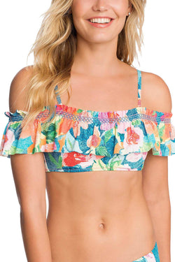 Vera Bradley Layla Off the Shoulder Bikini Top in Multicolor thumbnail 3