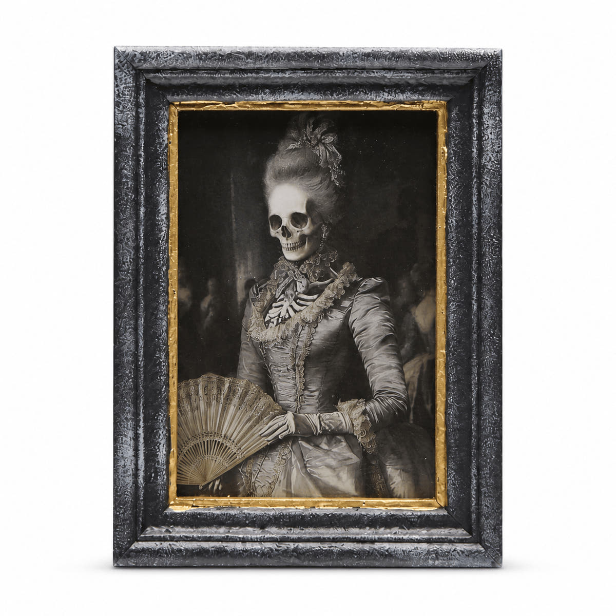 Victorian Skeleton Lady Portrait Halloween Tabletop Décor