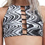 Volcom Black/White Stay Tuned Printed Reversible High Neck Crop Bikini Top