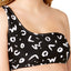 Volcom Black/White Tag Ur It Printed Reversible One Shoulder Bikini Top