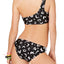 Volcom Black/White Tag Ur It Printed Reversible One Shoulder Bikini Top