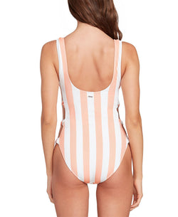 Volcom Juniors' Coco Printed One-piece Swimsuit Guava thumbnail 3
