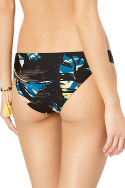 Volcom Lost Marbles Cutout Cheeky Bikini Bottom in Black thumbnail 4
