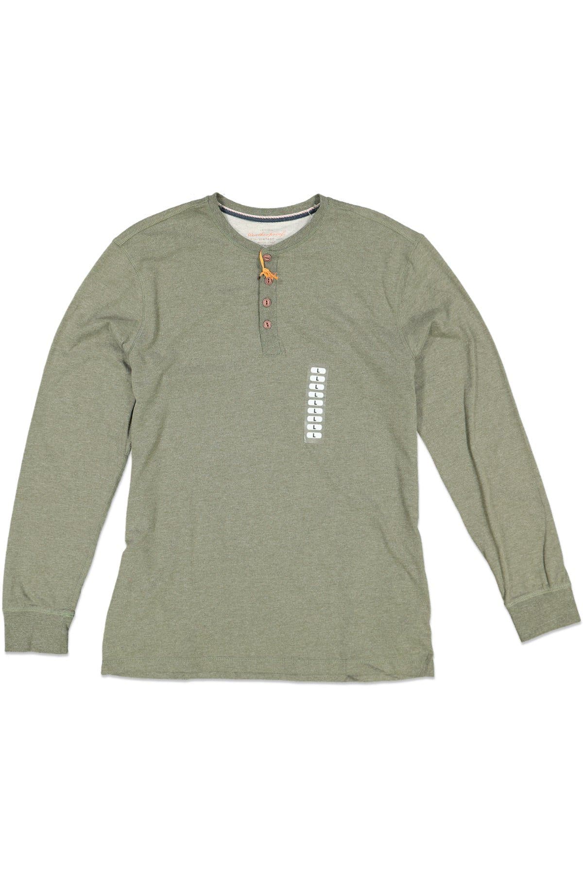 WEATHERPROOF VINTAGE JERSEY HENLEY GREEN