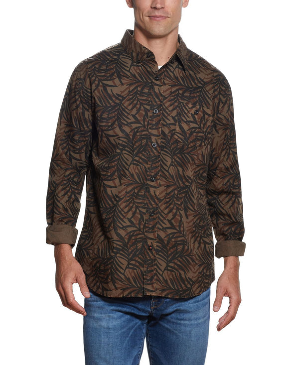 Weatherproof Vintage Leaf Print Woven Shirt Raindrum