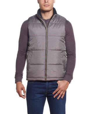 Weatherproof Vintage Plaid Check Puffer Vest Burg Khaki