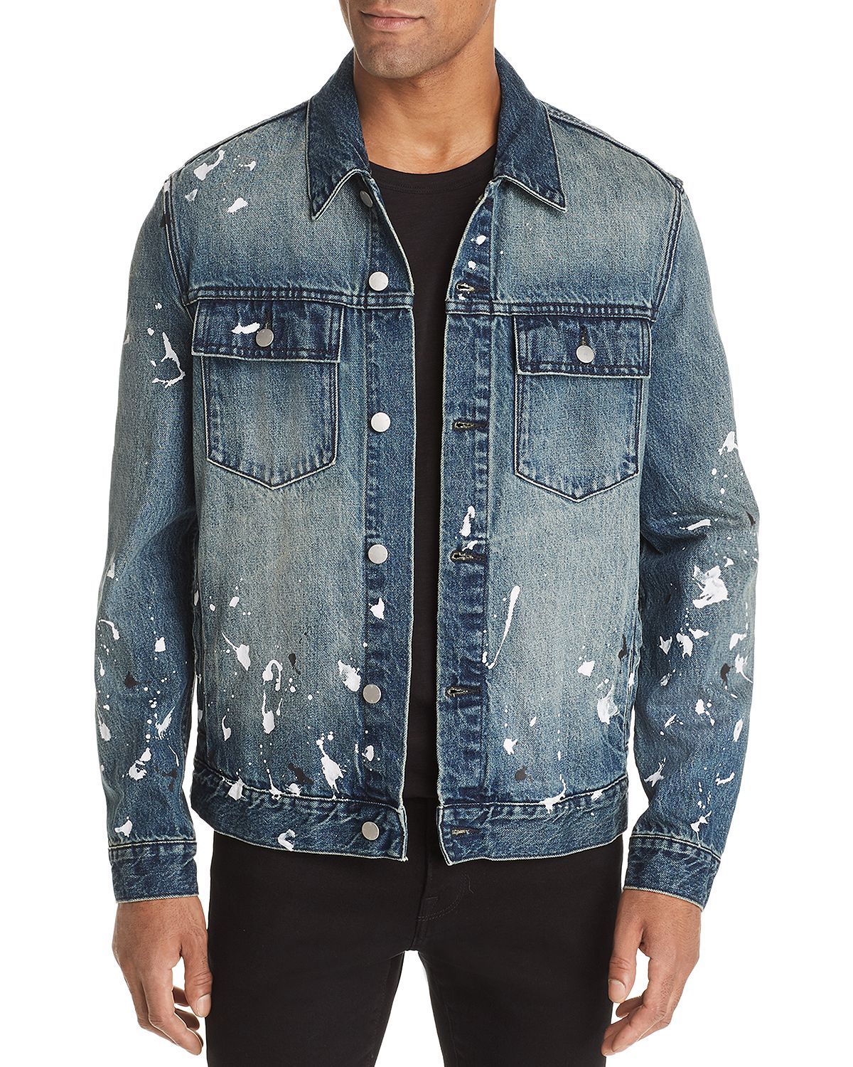 Wesc Paint Splatter Regular Fit Denim Jacket Paint Splatter