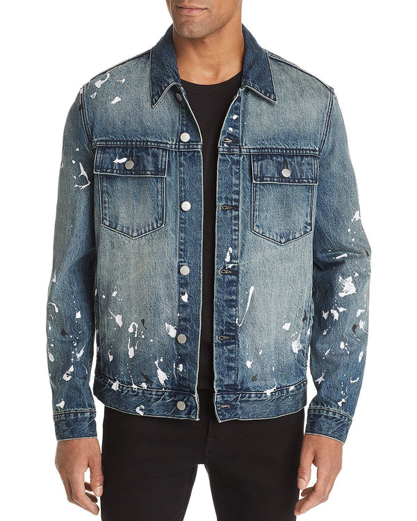 Wesc Paint Splatter Regular Fit Denim Jacket Paint Splatter