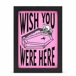 Wish You Were Here Skeleton Coffin Tabletop Décor thumbnail 1