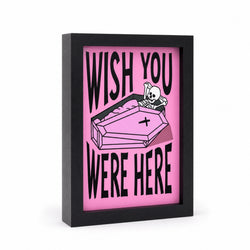 Wish You Were Here Skeleton Coffin Tabletop Décor thumbnail 2