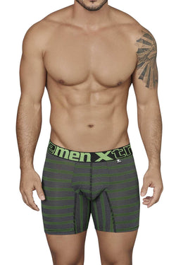 XTREMEN Black/Lime-Green Miniprint/Stripes Boxer Brief thumbnail 1