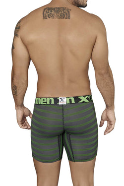 XTREMEN Black/Lime-Green Miniprint/Stripes Boxer Brief thumbnail 3