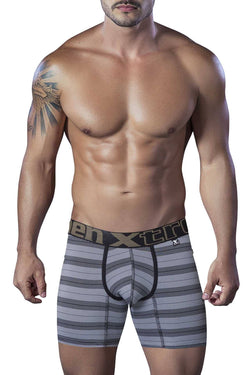 XTREMEN Black Microfiber Piping Boxer Brief thumbnail 1