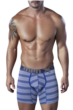 XTREMEN Blue Microfiber Piping Boxer Brief thumbnail 1