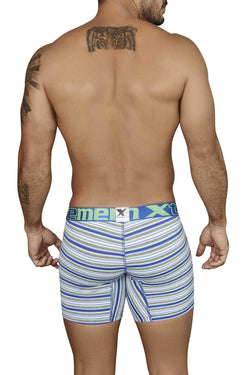 XTREMEN Blue/White/Green Striped Microfiber Boxer Brief thumbnail 3