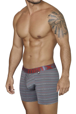 XTREMEN Dark-Grey/Red Thin-Stripe Microfiber Boxer Brief thumbnail 2