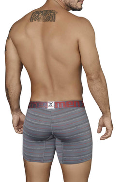 XTREMEN Dark-Grey/Red Thin-Stripe Microfiber Boxer Brief thumbnail 3