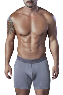 XTREMEN Grey Microfiber Jacquard Athletic Boxer Brief thumbnail 1