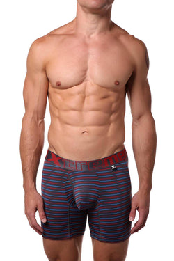 XTREMEN Grey/Red Open-Fly Microfiber Boxer Brief thumbnail 1