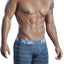 XTREMEN Grey/White Microfiber Small-Stripe Boxer Brief