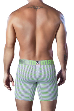 XTREMEN Lime-Green/Grey-Striped Sport-Performance Boxer Brief thumbnail 3