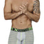 XTREMEN Lime/Grey/Black Striped-Panel Cotton Boxer Brief
