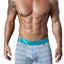 XTREMEN Teal-Blue/Grey-Striped Sport-Performance Boxer Brief