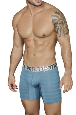XTREMEN Turquoise/Grey Miniprint/Stripes Boxer Brief thumbnail 2