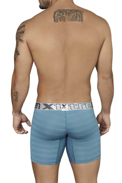 XTREMEN Turquoise/Grey Miniprint/Stripes Boxer Brief thumbnail 3