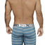 XTREMEN Turquoise/Grey Muti-Stripe Microfiber Boxer Brief