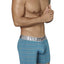 XTREMEN Turquoise/Grey Thin-Stripe Microfiber Boxer Brief