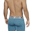 XTREMEN Turquoise/Grey Thin-Stripe Microfiber Boxer Brief