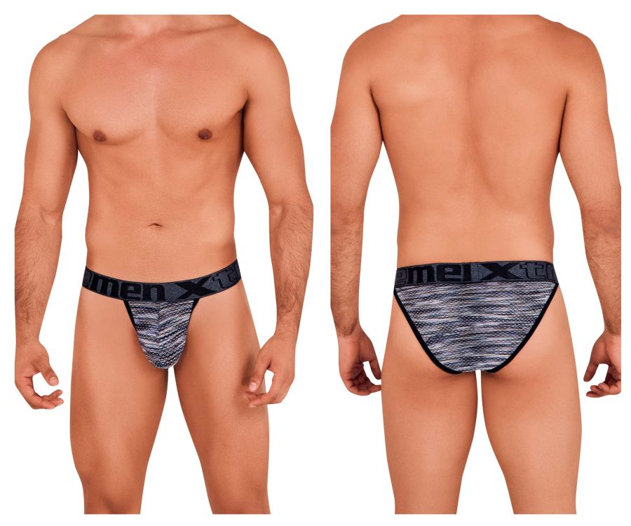 Xtremen Men's Underwear 91098X Microfiber Mesh Bikini Color Black