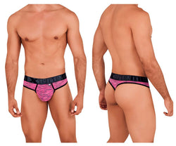 Xtremen Men's Underwear 91100X Microfiber Mesh Thongs Color Pink thumbnail 1